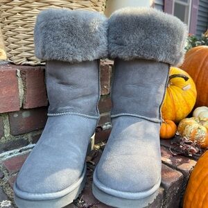 UGG Gray Fur-Lined Boots